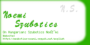 noemi szubotics business card